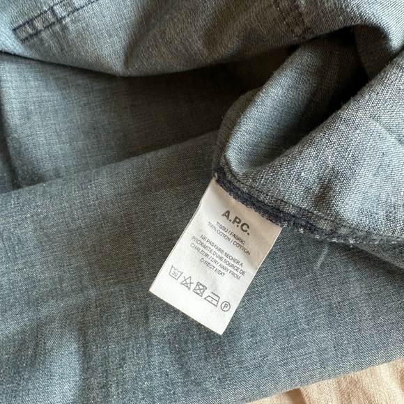 A.P.C. Men's Blue Denim Shirt - Picture 3 of 7